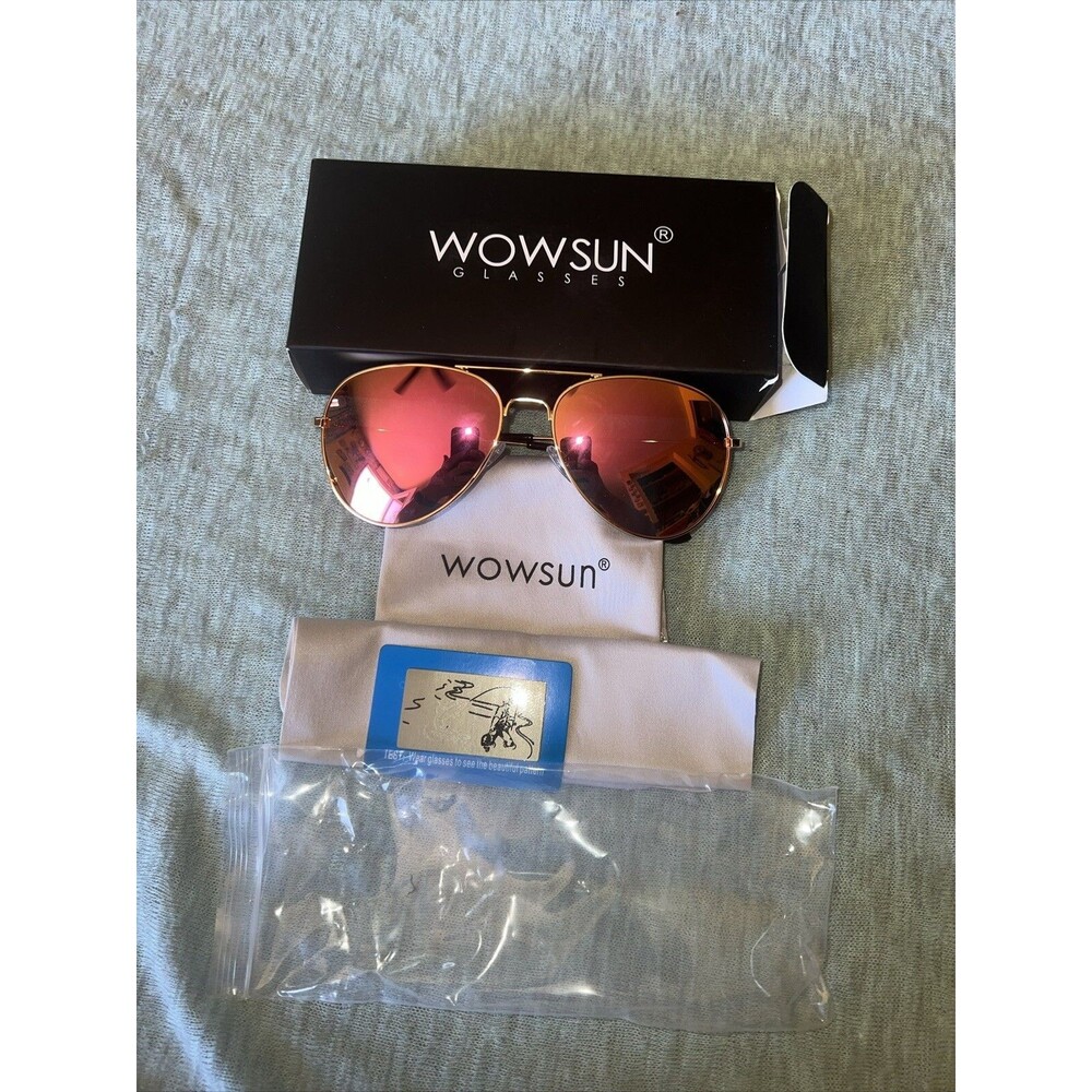 Sunglasses Women/Mens UV Protection WOWSUN Classic Polarized Aviator *TORN BOX*